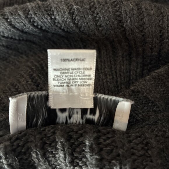 LOFT Womens S Gray Cable Knit Tunic Sweater 3/4 Sleeve Scoop Neck Pullover - Picture 6 of 6